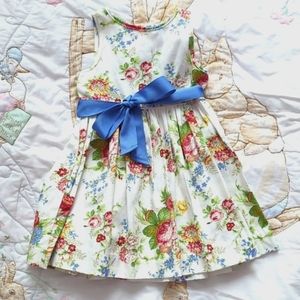 Ralph Lauren Floral Dress with Blue Bow